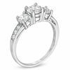 Thumbnail Image 2 of Lab-Created White Sapphire Three Stone Ring in 10K White Gold