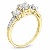 Thumbnail Image 2 of White Lab-Created Sapphire Channel Three Stone Ring in 10K Gold