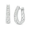 Thumbnail Image 0 of 1 CT. T.W. Diamond Horseshoe Hoop Earrings in 14K White Gold