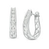 Thumbnail Image 1 of 1 CT. T.W. Diamond Horseshoe Hoop Earrings in 14K White Gold