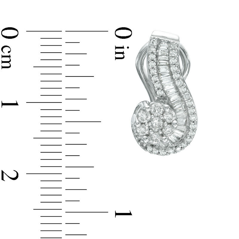 1 CT. T.W. Diamond Drop Earrings in 14K White Gold