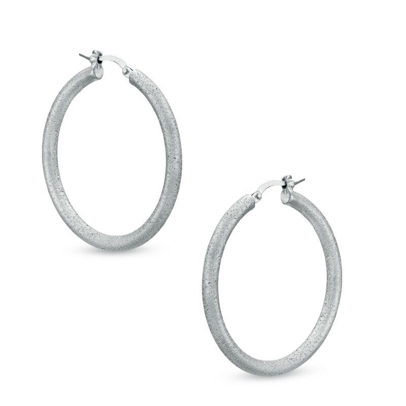 Main Image 1 of Charles Garnier 35mm Hoop Earrings in Sterling Silver