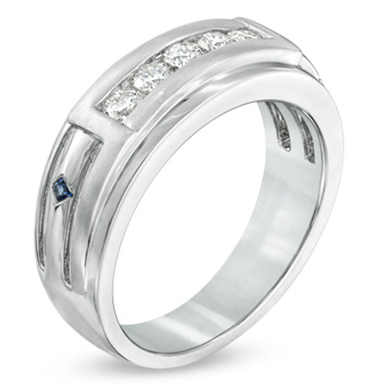 Vera Wang Love Collection Men's 1/2 CT. T.W. Diamond Wedding Band in 14K White Gold