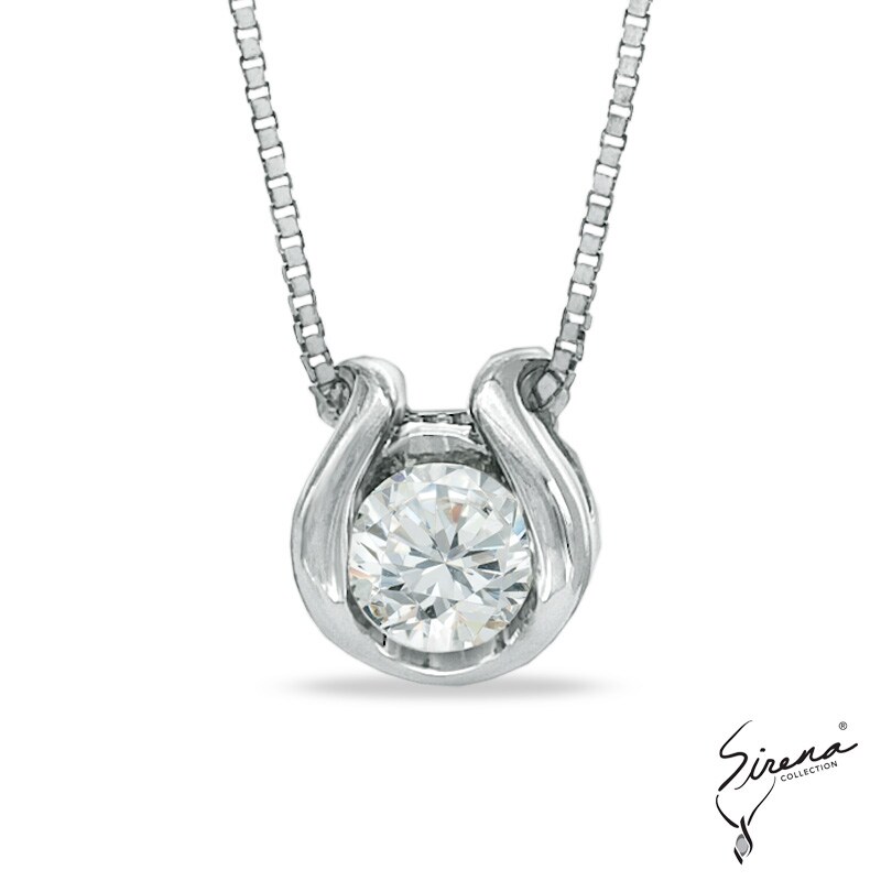 Sirena™ 1/15 CT. Diamond Solitaire Pendant in 14K White Gold