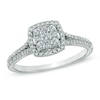 Thumbnail Image 0 of 1/2 CT. T.W. Diamond Square Cluster Engagement Ring in 10K White Gold