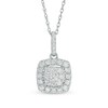 Thumbnail Image 1 of 1/3 CT. T.W. Cushion-Shaped Multi-Diamond Pendant in 10K White Gold