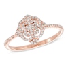 Thumbnail Image 1 of 1/5 CT. T.W. Diamond Ornate Clover Ring in 10K Rose Gold