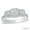 Vera Wang Love Collection 1 CT. T.W. Diamond Three Stone Twist Shank Engagement Ring in 14K White Gold