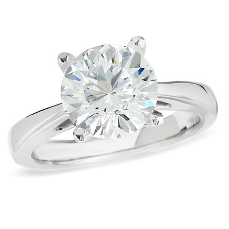 Main Image 1 of Celebration Lux® 3 CT. Certified Diamond Solitaire Engagement Ring in 18K White Gold (I/SI2)