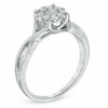 Thumbnail Image 1 of 1/3 CT. T.W. Diamond Cluster Twist Shank Engagement Ring in 10K White Gold