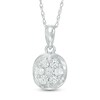 Thumbnail Image 1 of 1/4 CT. T.W. Diamond Cluster Pendant in 14K White Gold