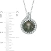 Thumbnail Image 1 of 12.0mm Cultured Tahitian Pearl and 1/2 CT. T.W. Diamond Pendant in 14K White Gold