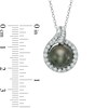 Thumbnail Image 1 of 12.0mm Cultured Tahitian Pearl and 1/2 CT. T.W. Diamond Pendant in 14K White Gold