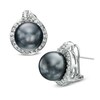 Thumbnail Image 0 of 11.0mm Cultured Tahitian Pearl and 3/4 CT. T.W. Diamond Drop Earrings in 14K White Gold