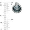 Thumbnail Image 1 of 11.0mm Cultured Tahitian Pearl and 3/4 CT. T.W. Diamond Drop Earrings in 14K White Gold