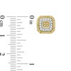 Thumbnail Image 2 of 1/2 CT. T.W. Enhanced Yellow and White Diamond Double Octagonal Frame Stud Earrings in 10K Gold