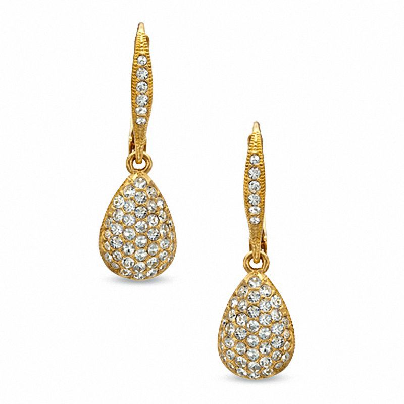 Main Image 1 of Crystal Drop Earrings in Brass with 18K Gold Plate