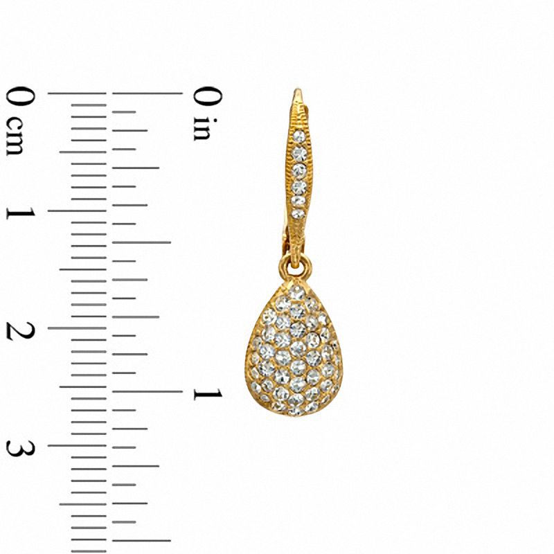 Main Image 2 of Crystal Drop Earrings in Brass with 18K Gold Plate