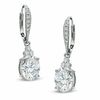 Thumbnail Image 1 of Cubic Zirconia and Crystal Drop Earrings in White Rhodium Brass