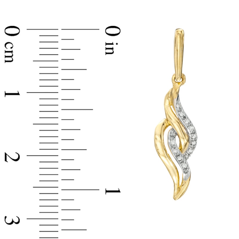 Diamond Accent Flame Drop Earrings in 10K Gold