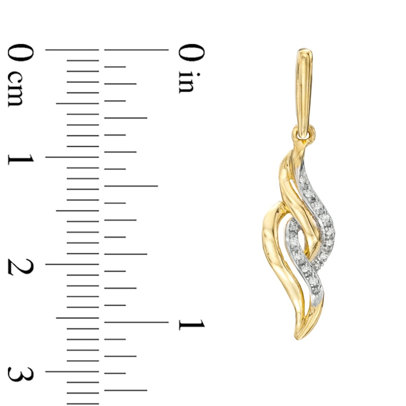 Main Image 2 of Diamond Accent Flame Drop Earrings in 10K Gold