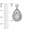 Thumbnail Image 2 of Teardrop-Shaped Cubic Zirconia and Crystal Drop Earrings in White Rhodium Brass