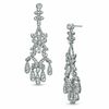 Crystal Chandelier Drop Earrings in White Rhodium Brass