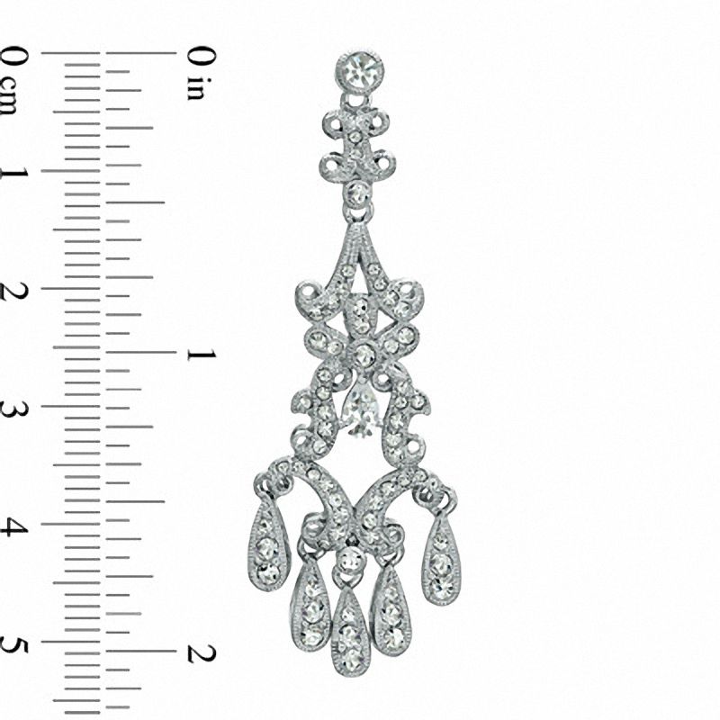 Main Image 2 of Crystal Chandelier Drop Earrings in White Rhodium Brass