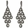 Thumbnail Image 1 of Cubic Zirconia and Crystal Tiered Drop Earrings in Hematite Gray Plated Brass