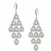 Thumbnail Image 0 of Cubic Zirconia and Crystal Tiered Drop Earrings in White Rhodium Brass
