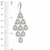 Thumbnail Image 1 of Cubic Zirconia and Crystal Tiered Drop Earrings in White Rhodium Brass
