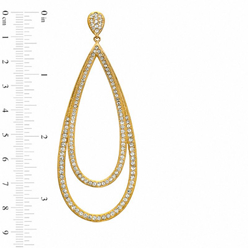Main Image 2 of Crystal Teardrop-Shaped Earrings in Brass with 18K Gold Plate