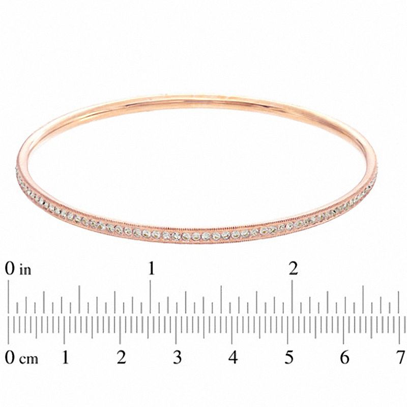 Main Image 2 of Crystal Bangle in Rose Rhodium Brass - 7.5"