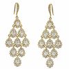 Thumbnail Image 1 of Cubic Zirconia and Crystal Tiered Drop Earrings in Brass with 18K Gold Plate