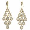 Thumbnail Image 0 of Cubic Zirconia and Crystal Tiered Drop Earrings in Brass with 18K Gold Plate