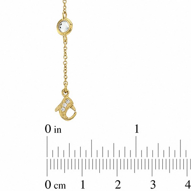 Main Image 2 of Cubic Zirconia and Crystal Necklace in Brass with 18K Gold Plate - 16"
