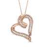 Thumbnail Image 1 of 1/2 CT. T.W. Diamond Curly Heart Pendant in 10K Rose Gold