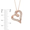 Thumbnail Image 2 of 1/2 CT. T.W. Diamond Curly Heart Pendant in 10K Rose Gold