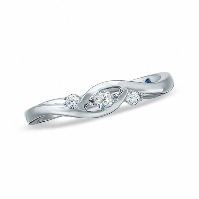 Main Image 1 of Cherished Promise Collection™ Diamond Accent Three Stone Promise Ring in Sterling Silver