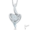 Thumbnail Image 1 of Sirena™ 1/8 CT. Diamond Solitaire Heart Pendant in 10K White Gold