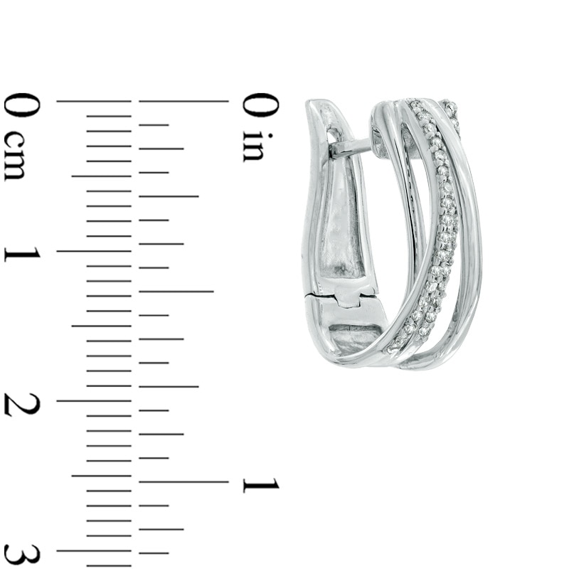 1/4 CT. T.W. Diamond Layered Hoop Earrings in Sterling Silver