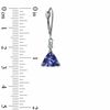 Thumbnail Image 2 of 8.0mm Trillion-Cut Tanzanite and Diamond Accent Drop Earrings in 14K White Gold