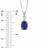 Thumbnail Image 1 of Cushion-Cut Tanzanite and Diamond Accent Pendant in 14K White Gold