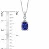 Thumbnail Image 2 of Cushion-Cut Tanzanite and Diamond Accent Pendant in 14K White Gold