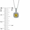 Thumbnail Image 2 of 5/8 CT. T.W. Certified Cushion-Cut Natural Yellow and White Diamond Pendant in 14K White Gold (P/I1)