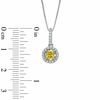 Thumbnail Image 2 of 5/8 CT. T.W. Certified Cushion-Cut Natural Yellow and White Diamond Pendant in 14K White Gold (P/I1)