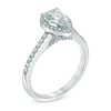 Thumbnail Image 2 of 1-1/3 CT. T.W. Certified Pear-Shaped Diamond Frame Engagement Ring in 14K White Gold (I/I1)