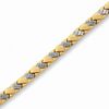 Thumbnail Image 1 of 10K Two-Tone Gold Rectangle Slash Stampato Bracelet