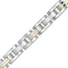 Thumbnail Image 1 of Diamond-Cut 14K Gold Braid Inlay Bracelet in Stainless Steel - 8.5"