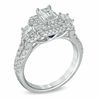 Thumbnail Image 2 of Vera Wang Love Collection 1-1/3 CT. T.W. Emerald-Cut Diamond Three Stone Engagement Ring in 14K White Gold